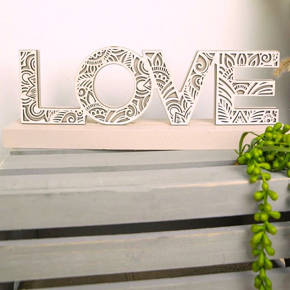 "LOVE". Table or Shelf Wood Home Décor. NWT. - Picture 15 of 15